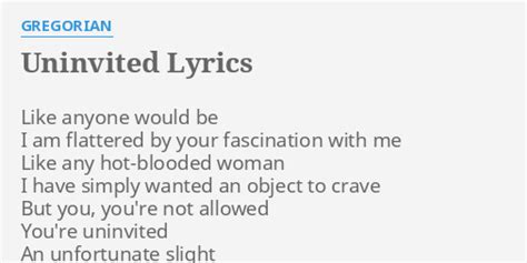 you're uninvited lyrics